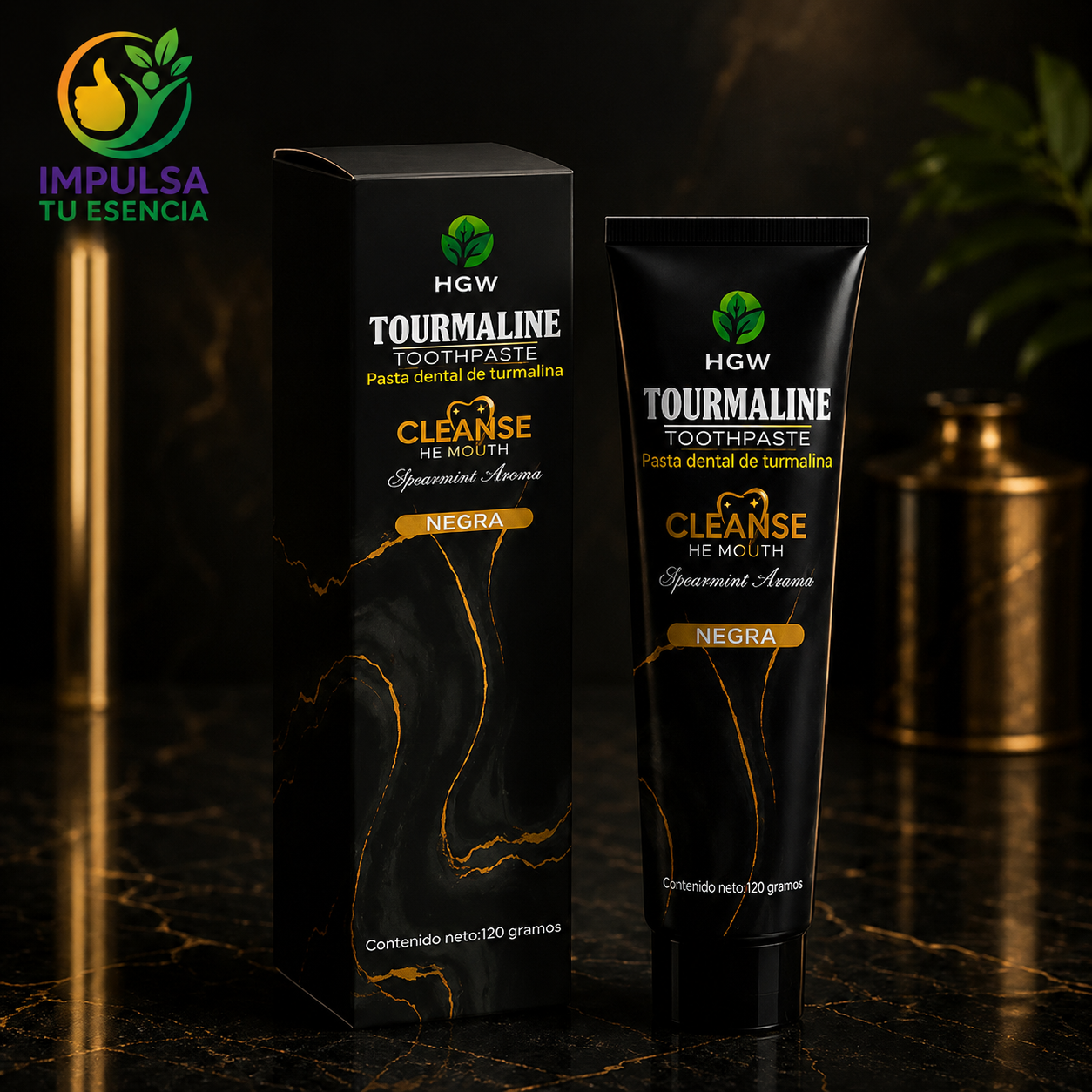 Pasta Dental Natural Tourmaline Negra World Herbs SIN FLUOR