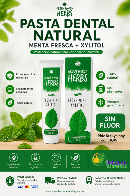 Kit x 2 Pasta Dental Natural Green World Herbs SIN FLUOR