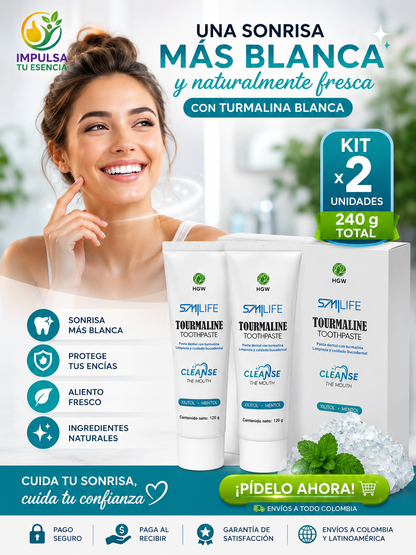Kit x 2 Pastas Dentales Naturales de Tourmaline Blanca HGW | 240 g