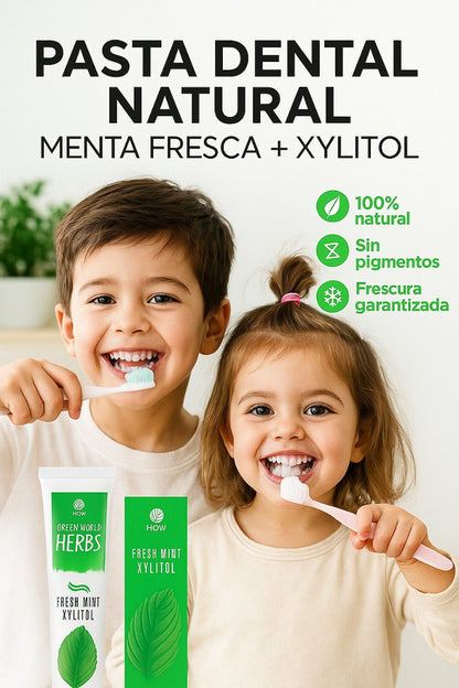 Pasta Dental Natural Green World Herbs SIN FLUOR