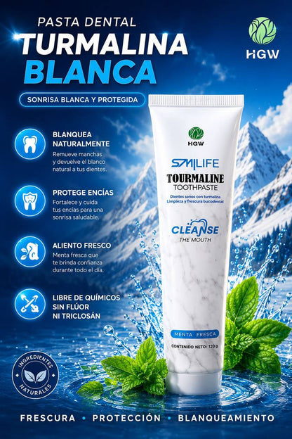 Pasta Dental Natural Tourmaline Blanca Sin Flour  | 120 g